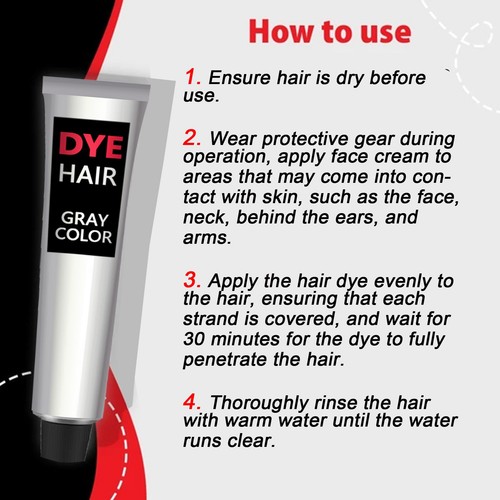 Natural Hair Cream Fashion Permanent Hair Dye Light Gray Silver Color Cream - Picture 5 of 5