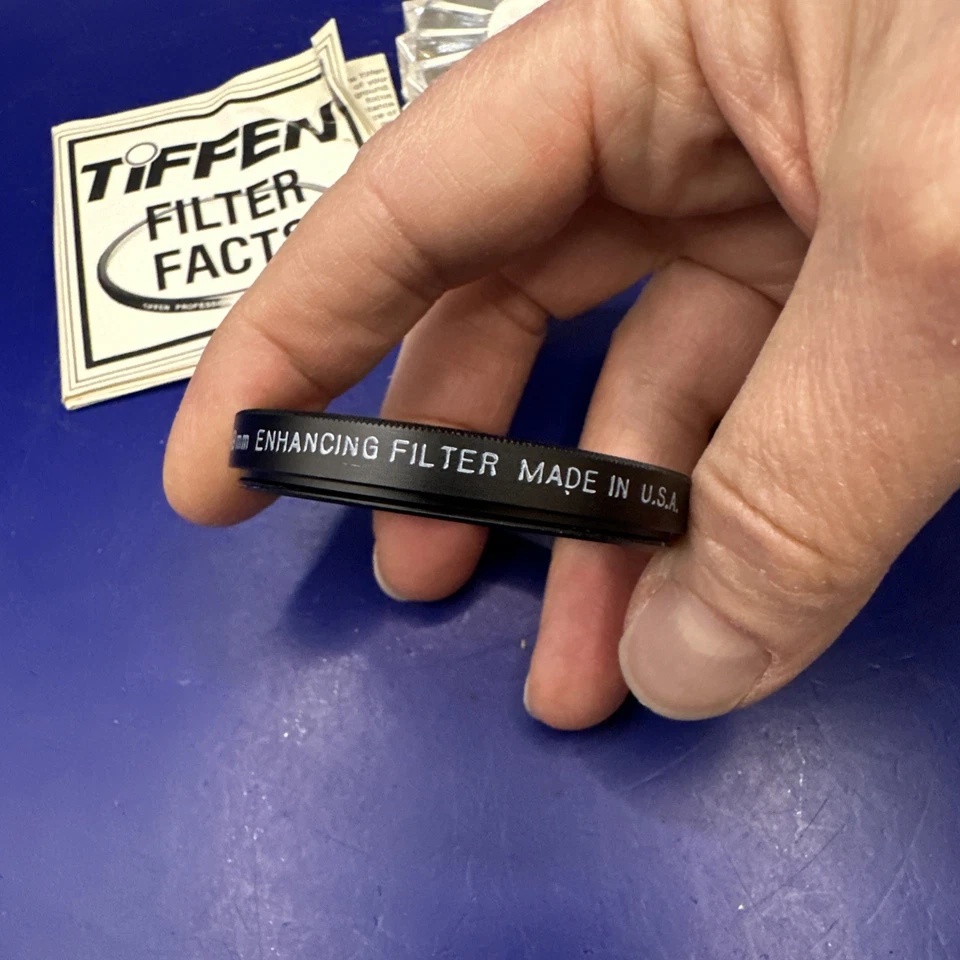 NOS Vintage Tiffen 49mm Enhancing Glass Filter 1 Enhancer Filters 49EF1 w/ Case - Image 3 of 4