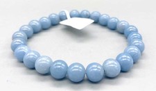 Angelite 8mm Crystal Beaded Bracelet Peaceful Healing Angel Comfort Jewelry Gift