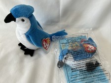 Retired Ty Beanie Buddy  Rocket  The Blue Jay, MINT w/ Tags