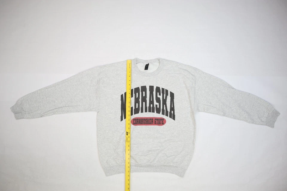 Nebraska Cornhusker State On Gildan Sweatshirt Heather Gray Heavy Blend Adult L - Image 2 of 4