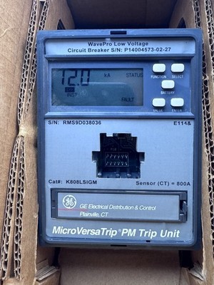 GE Micro Versa Trip PM Trip Unit K808LSIGM 800-Amp Wave Pro Low Voltage (M-0012)