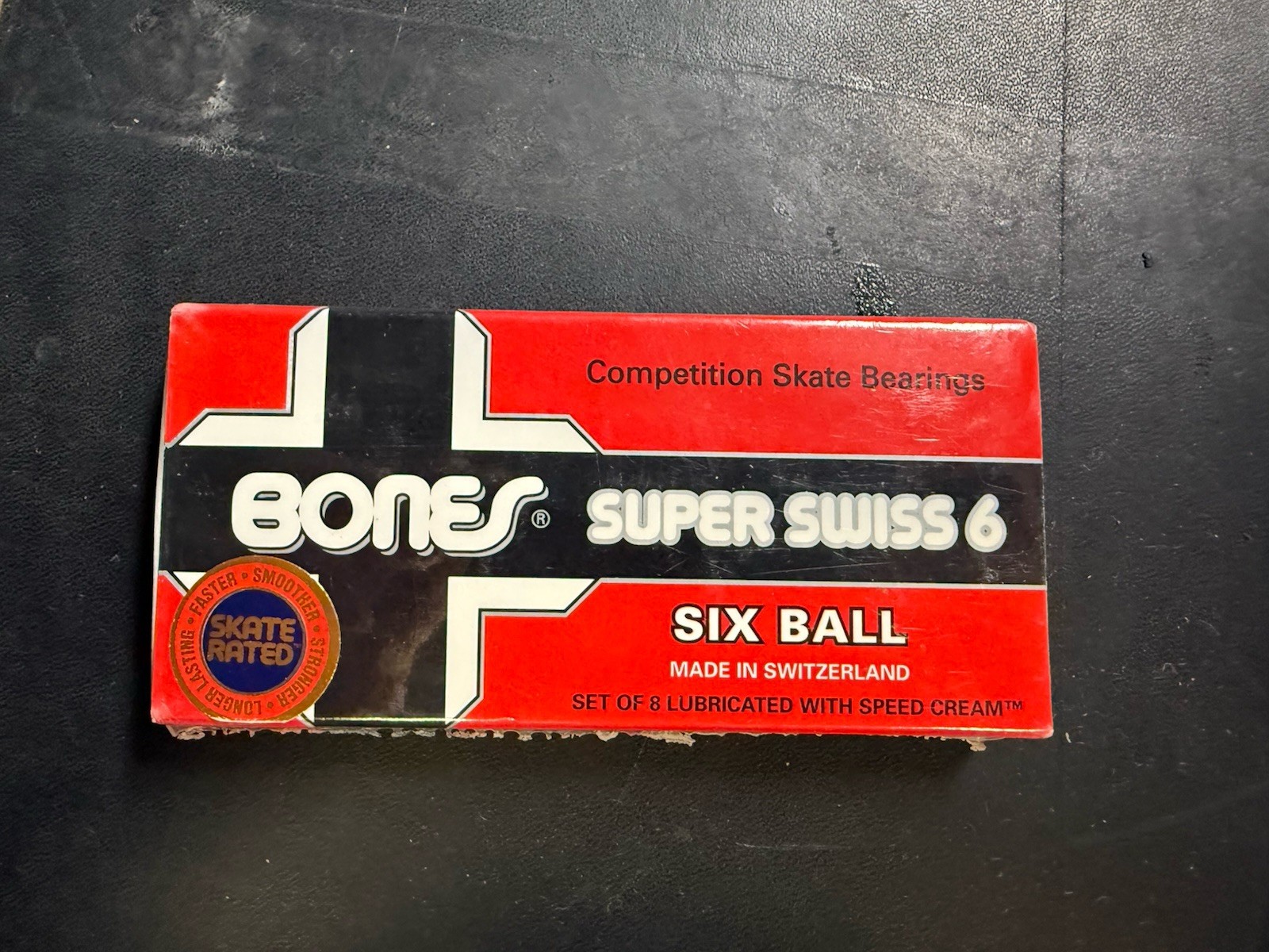 BONES SUPER SWISS 6 Six Ball Skateboard Bearings Set of 8 Ma