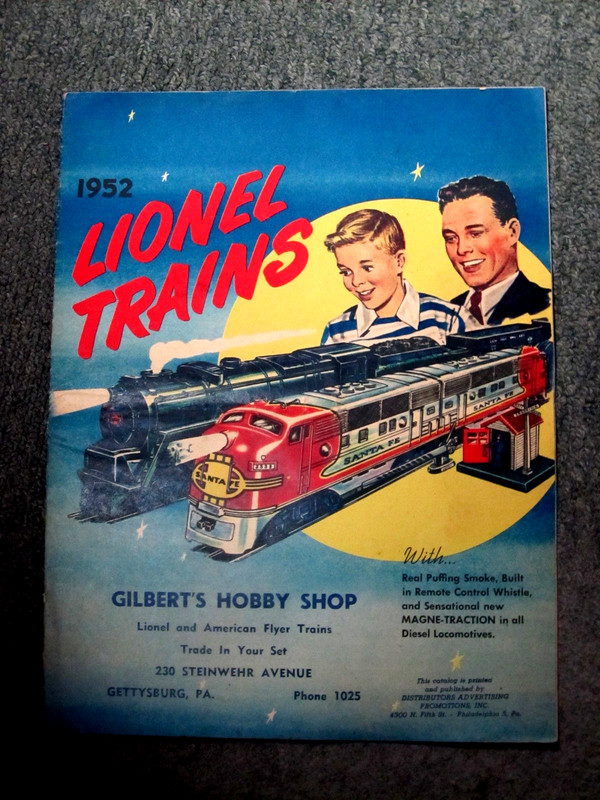 Lionel Trains 1952 Catalog Brochure   GILBERTS HOBBY SHOP GETTSBURG PA