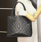 CHANEL Medallion CC Matelasse Calfskin Tote Bag Black