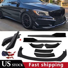 Front Bumper Lip Chin Spoiler Body Kit Splitter Side Skirt For Mercedes-Benz