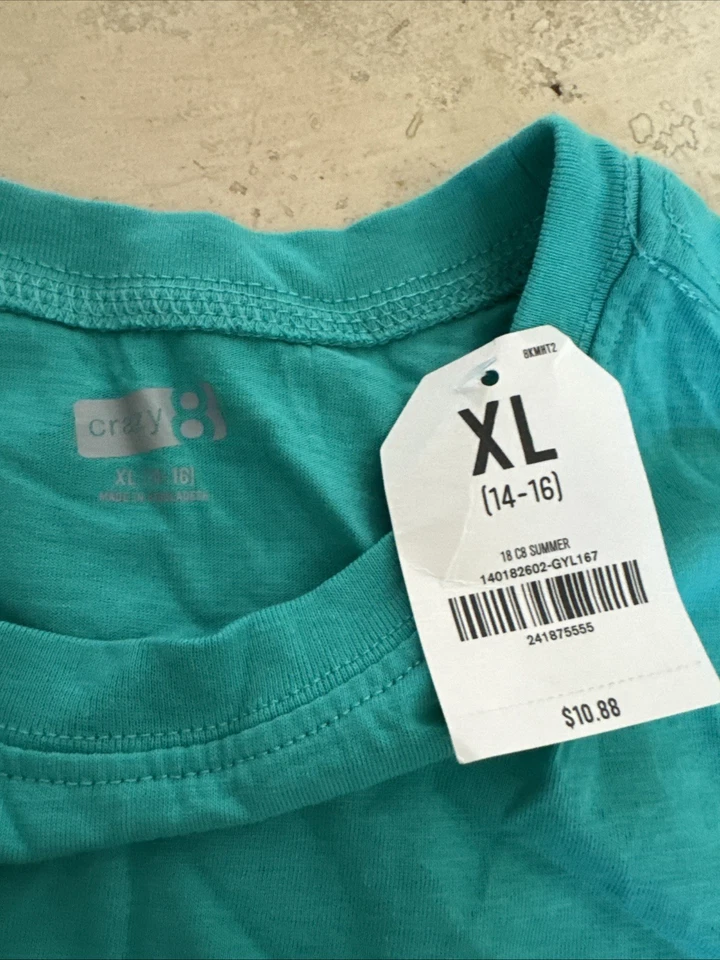 Camiseta para niños Green Crazy 8 talla XL 14-16 nueva California Bear extra grande Foto 3 de 4