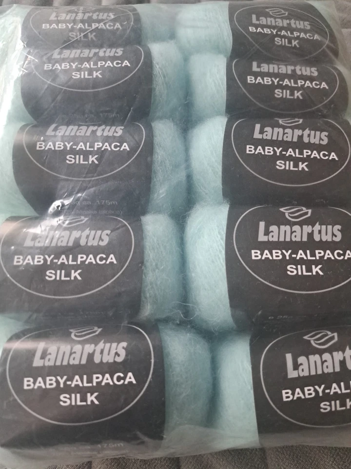 10 Kn. Baby Alpaka mit Seide weich und edel von Lanartus, 125 Hellblau  Neu - Bild 2 von 3