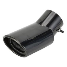 1 Pc Curved Slant Cut Exhaust Tip 74mm 2.9 Inlet 4.0 Outlet 6.9 Length Black