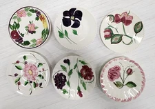 Lot of 6 Vintage Blue Ridge Southern Pottery Mixed Floral Saucers