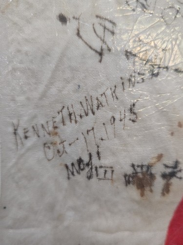 Japanese WWII Good Luck Flag Signed/Dated By The US Soldier Who Captured It @ES - Picture 11 of 16