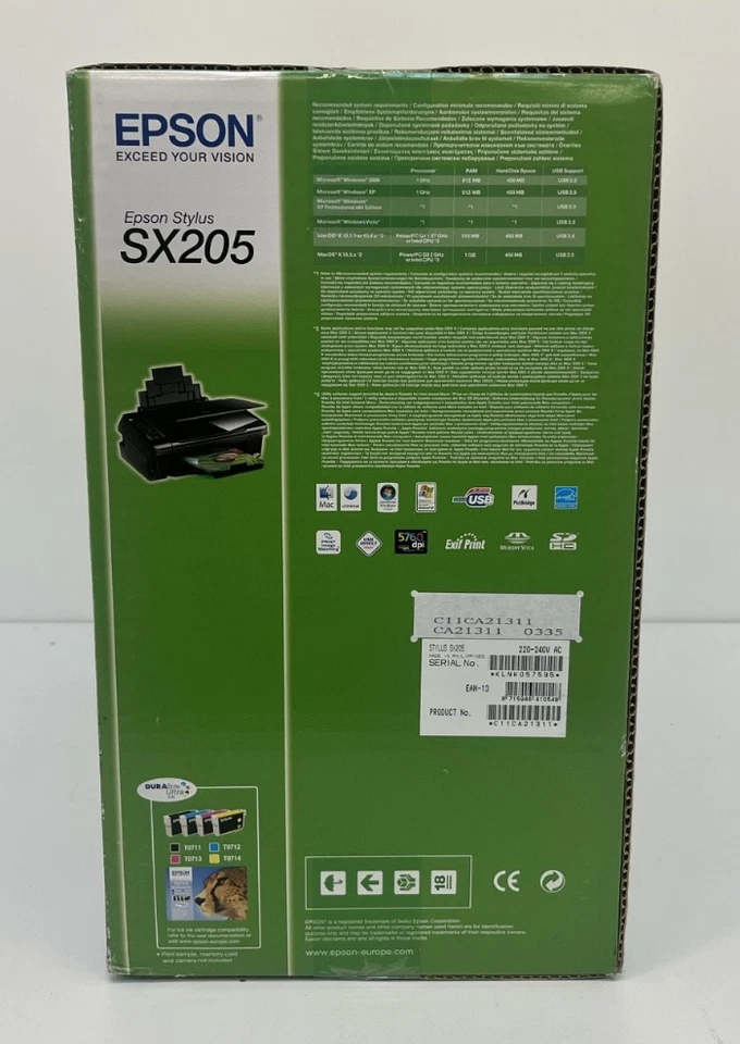 Epson Stylus SX205 A4 Colour Multifunction Inkjet Printer C11CA21317 - Image 3 of 4