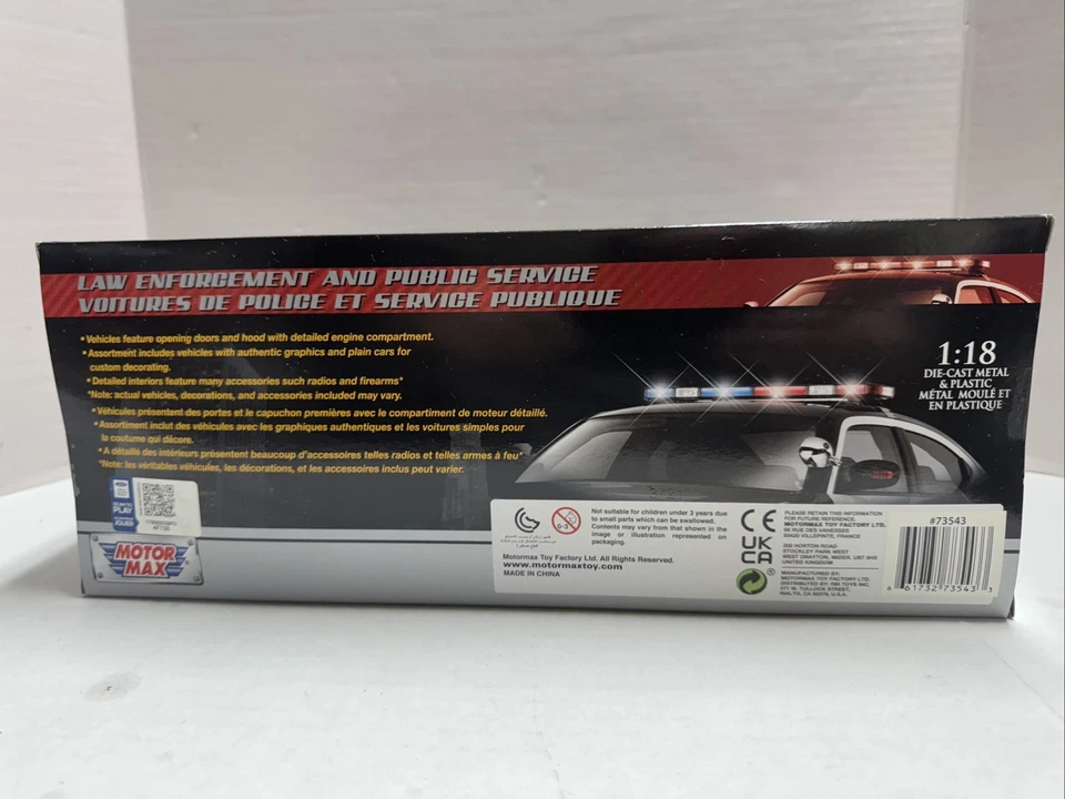 Motormax 1:18 Ford Explorer Interceptor Utility BLACK Slicktop Unmarked Police - Image 4 of 4