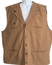 Wyoming Traders Men Bronco Button Canvas Western Ranch Wear Cowboy Vest 3XLT *RD