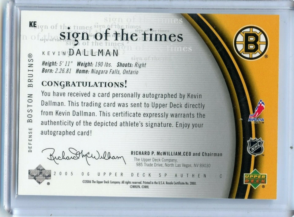  2005-06 SP Authentic Sign of the Times #KE Kevin Dallman - Image 2 of 2