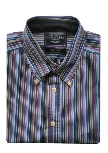 CHARLES TYRWHITT camisa hombre TALLA (L) Rayas. Charles Tyrwhitt shirt London - Imagen 4 de 4