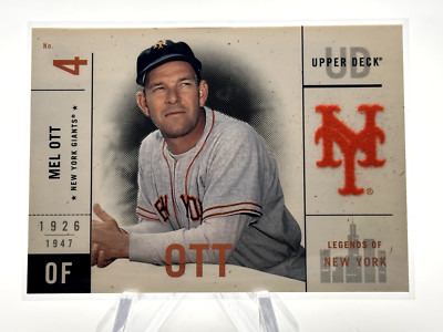 MEL OTT 2001 UPPER DECK LEGENDS OF NEW YORK #40 GIANTS HOF