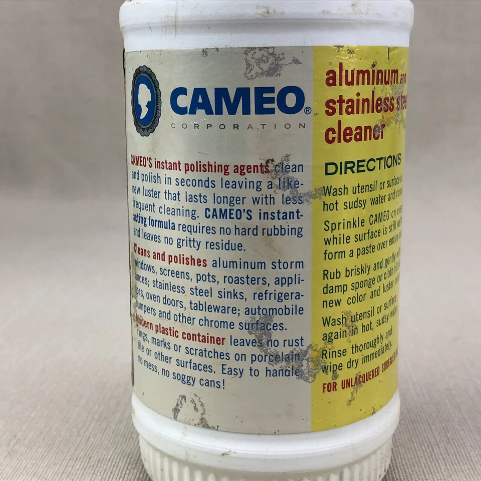 Limpiador de metales CAMEO vintage contenedor de 10 oz Purex 39 centavos sin abrir Foto 4 de 4