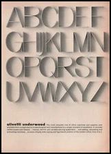 1964 Olivetti Underwood Typewriter Fonts Alphabet A To Z Vintage Print Ad