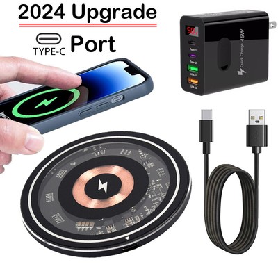 60W Wireless Charger Fast Charging Pad For iPhone 15 14 13 12 11 Pro Max X XS XR