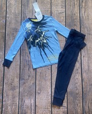 Boy  s Size 4 H M Blue Star Wars Spaceship Long Sleeve Top  Bottom Pajama Set