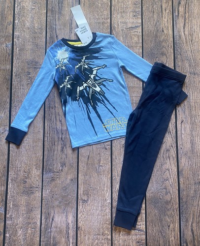 Boy’s Size 4 H&M Blue Star Wars Spaceship Long Sleeve Top & Bottom Pajama Set