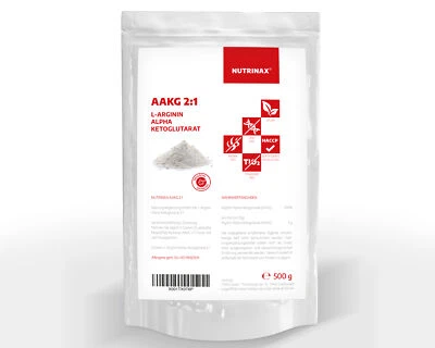 NUTRINAX AAKG 2:1 500g L-Arginin-Alpha-Ketoglutarat (2:1) vegan,ohne Zusatzstoffe Arginin