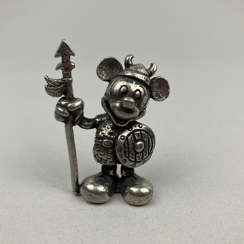 Disney Tinn-Per Pewter Viking Mickey Mouse Mini Figurine / Made In Norway
