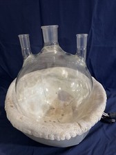 2000ML  round bottom 3 neck boiling flask 45/50 W/ Glass-Col Warmer