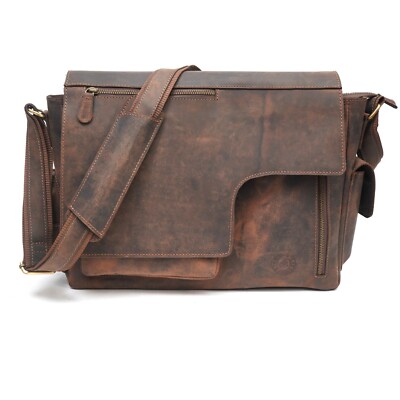 Handgefertigte Leder Umhängetasche Messenger Bag für Männer & Frauen Laptop Schultertasche