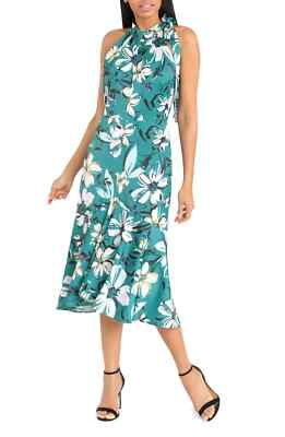 Maggy London Floral Midi Dress, 12 / Green