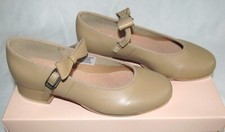 New BLOCH Merry Jane Brown Bow Tap Dance Shoes Youth Girls Boys Size 7.5 S0352G