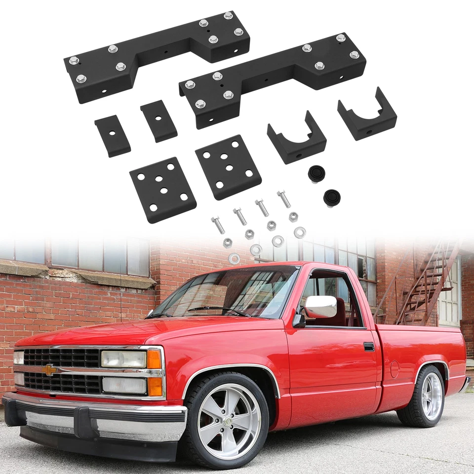 Kit abatible trasero 6" muesca C y caída para Chevy Silverado GMC Sierra C1500 1988-1998 Foto 2 de 4