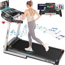 3.5HP Folding Treadmill with Incline Running Walking Machine W/TV Screen for Hom