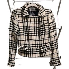 L.a.m.b. Gwen Stefani Houndstooth Jacket Women's 2 Fall 2008 Wool Blend Cream