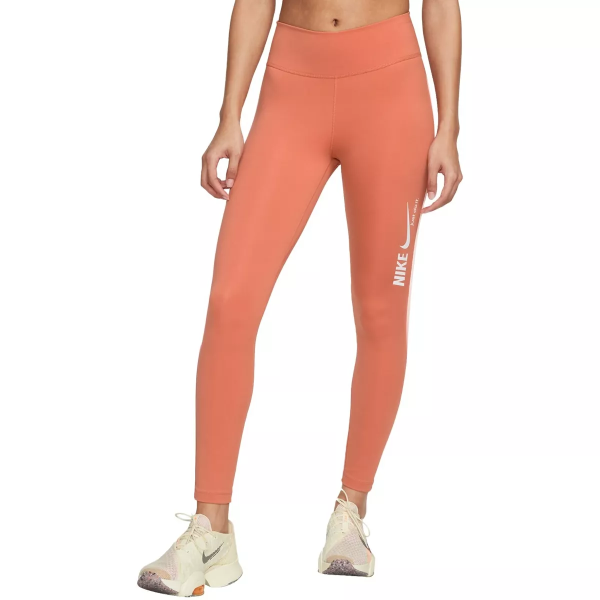 Nike Women's Training Dri Fit One Mid Rise7/8 TIGHT Orange