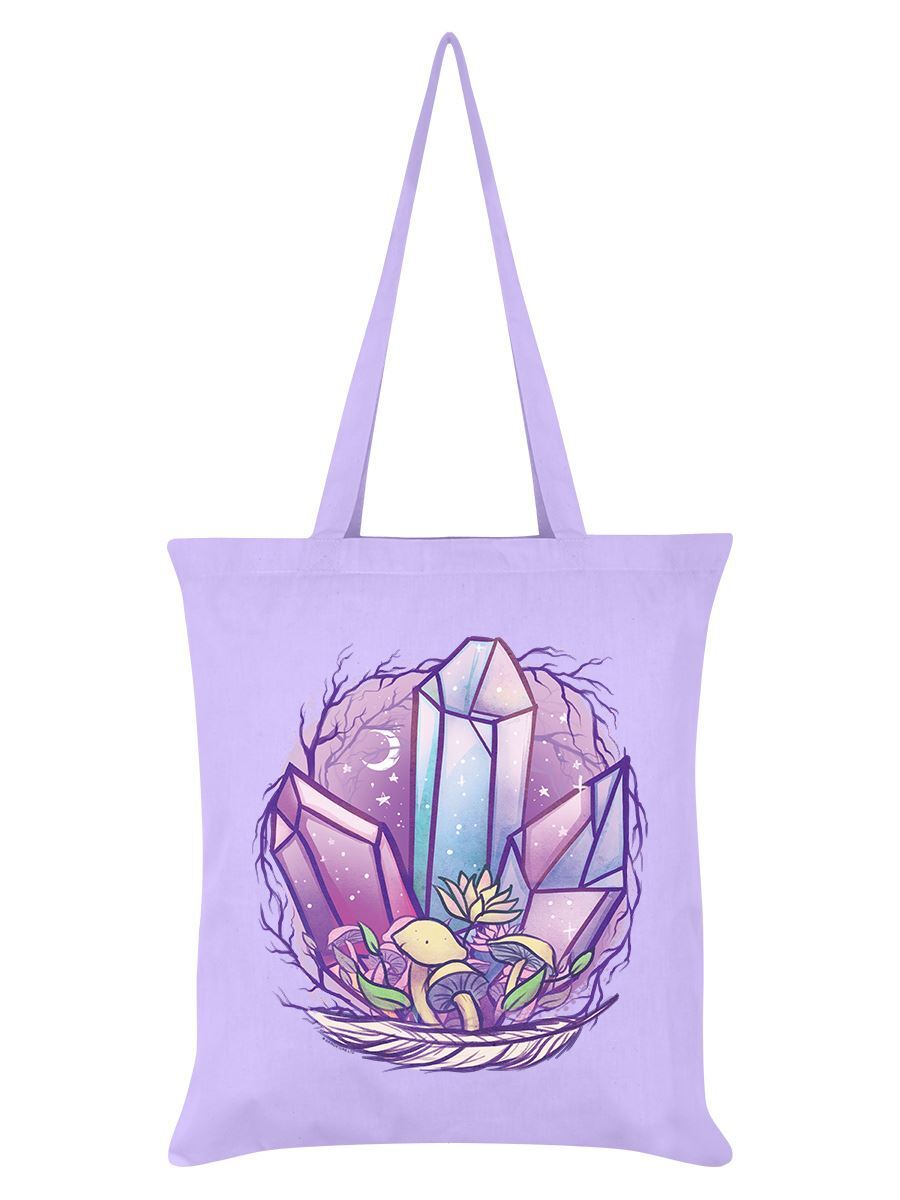 Tote Bag Mystical Mushrooms Lilac 38x42cm