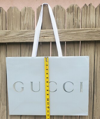 Gucci ~ Holiday 2023 Gray/Silver (empty) Paper Shopping Bag