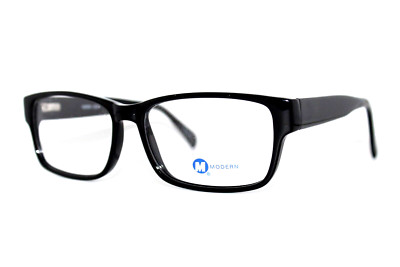 NEW MODERN OPTICAL SLICK BLACK AUTHENTIC EYEGLASSES FRAMES 57-17-150MM