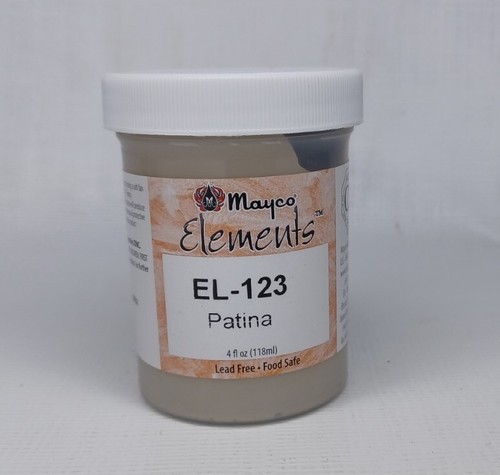 Mayco Elements Ceramic Glaze EL-123 Patina USED 4 Oz Jar
