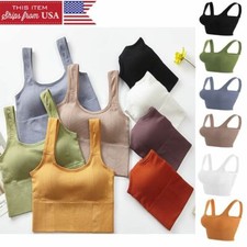 Women Sports Bras Seamless Bralette Tank Crop Top Padded Bra Bustier Cami Vest