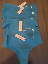 New 5 Lot Victoria's Secret No Show Smooth Thong Panty Stormy Teal XS