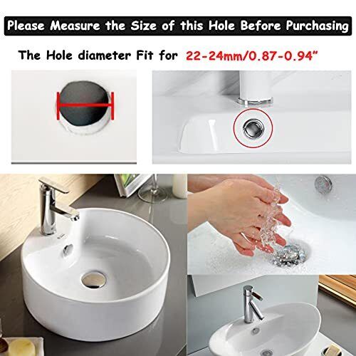 4 Pack Double Layer Sink Basin Overflow Trim Ring Bathroom Hole Cover Caps - Picture 5 of 6
