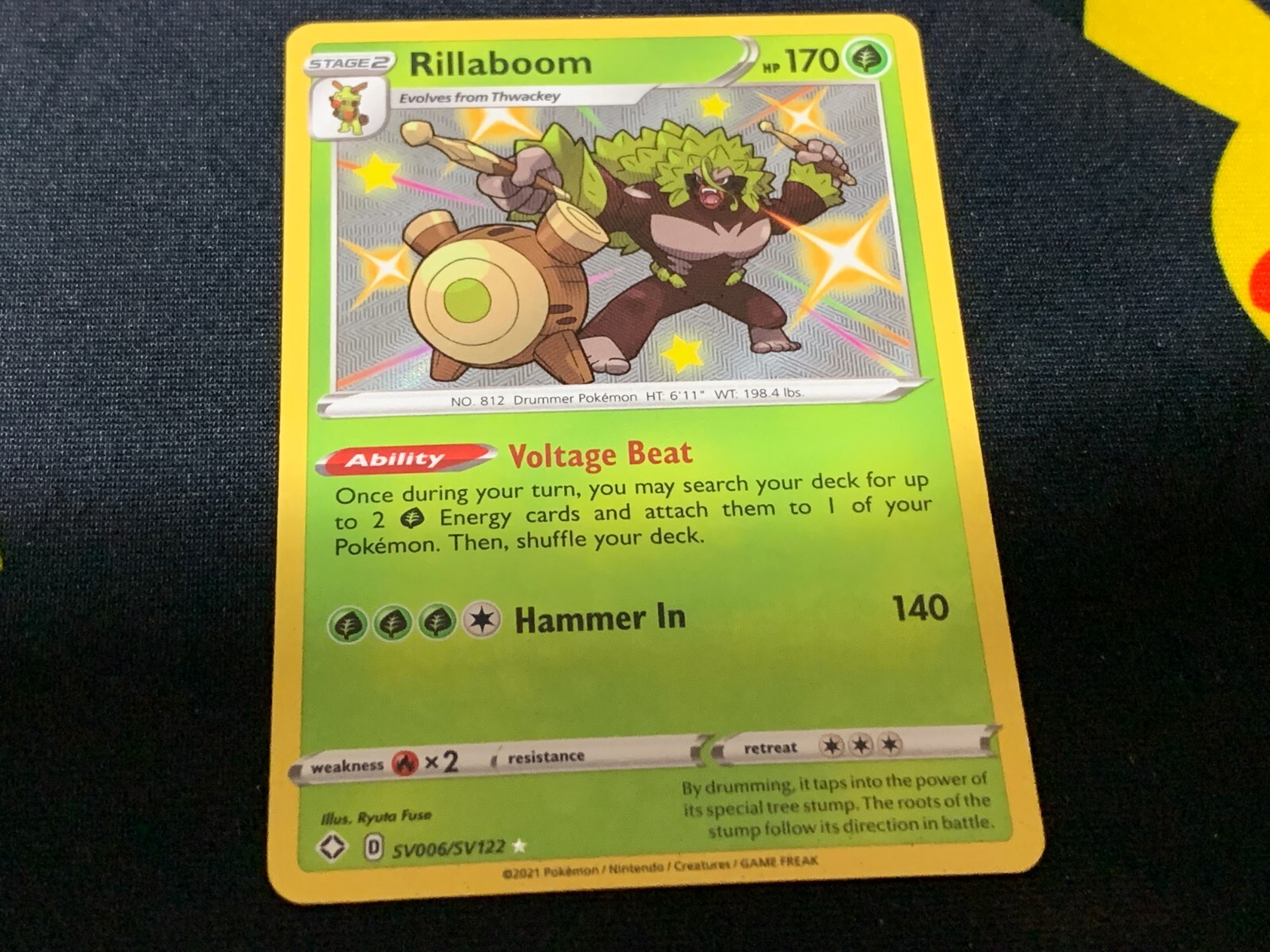 C11 POKEMON CARD RILLABOOM SV006 SHINING FATES SHINY VAULT NM-M