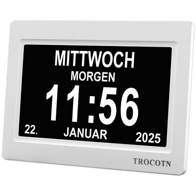 Senioren Wanduhr Mit Tag Und Datum Demenz Uhr Senioren Digitale