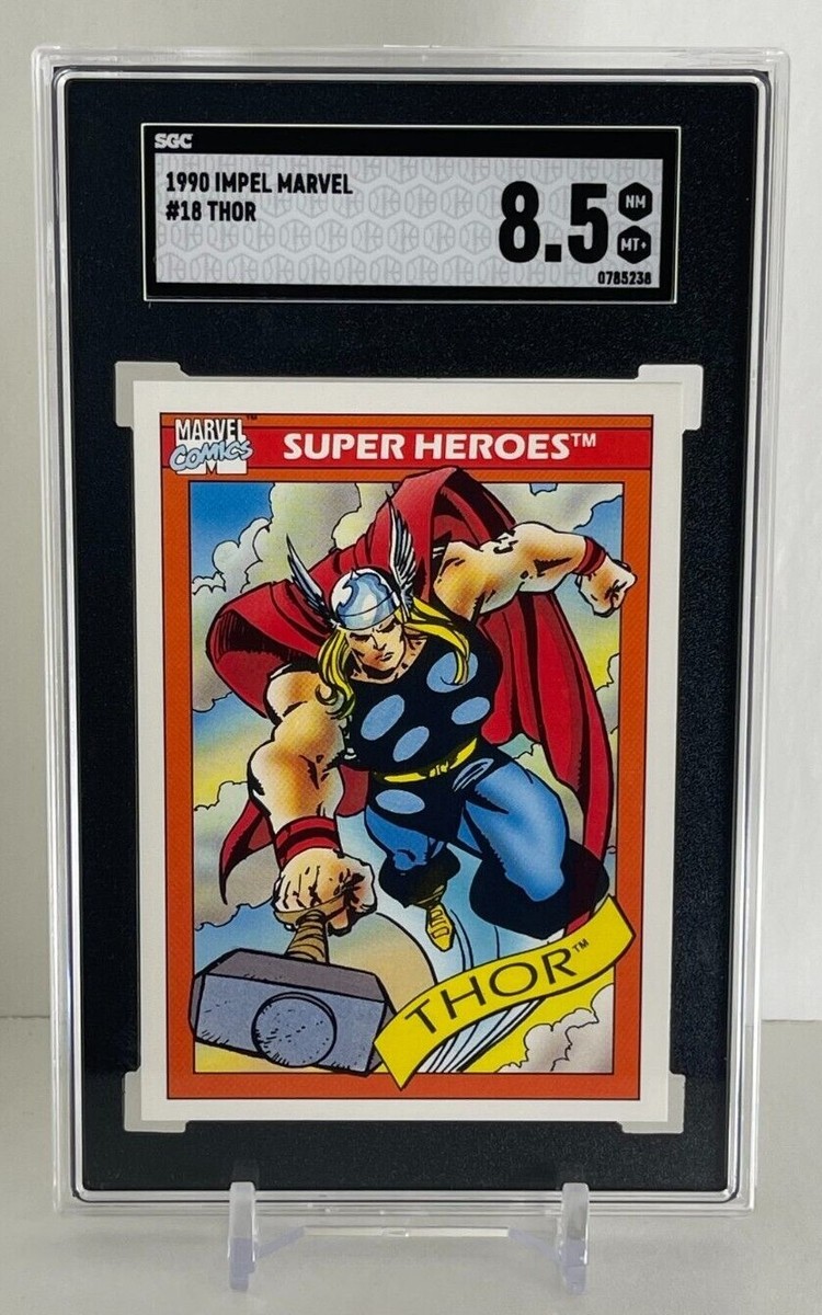 その他 1990 IMPEL MARVEL UNIVERSE Series1 1990 Impel Marvel Universe Series 1: Thor #18 Rookie SGC 8.5
