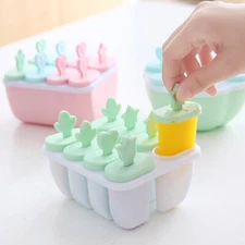 8Pack Set BPA Free Homemade Guard Ice Pop Molds With Tray Drip For Kids Family