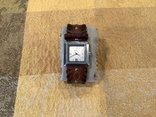 Michael Kors Women's Silver Tone Quartz Watch with Black Leather Band MK4081