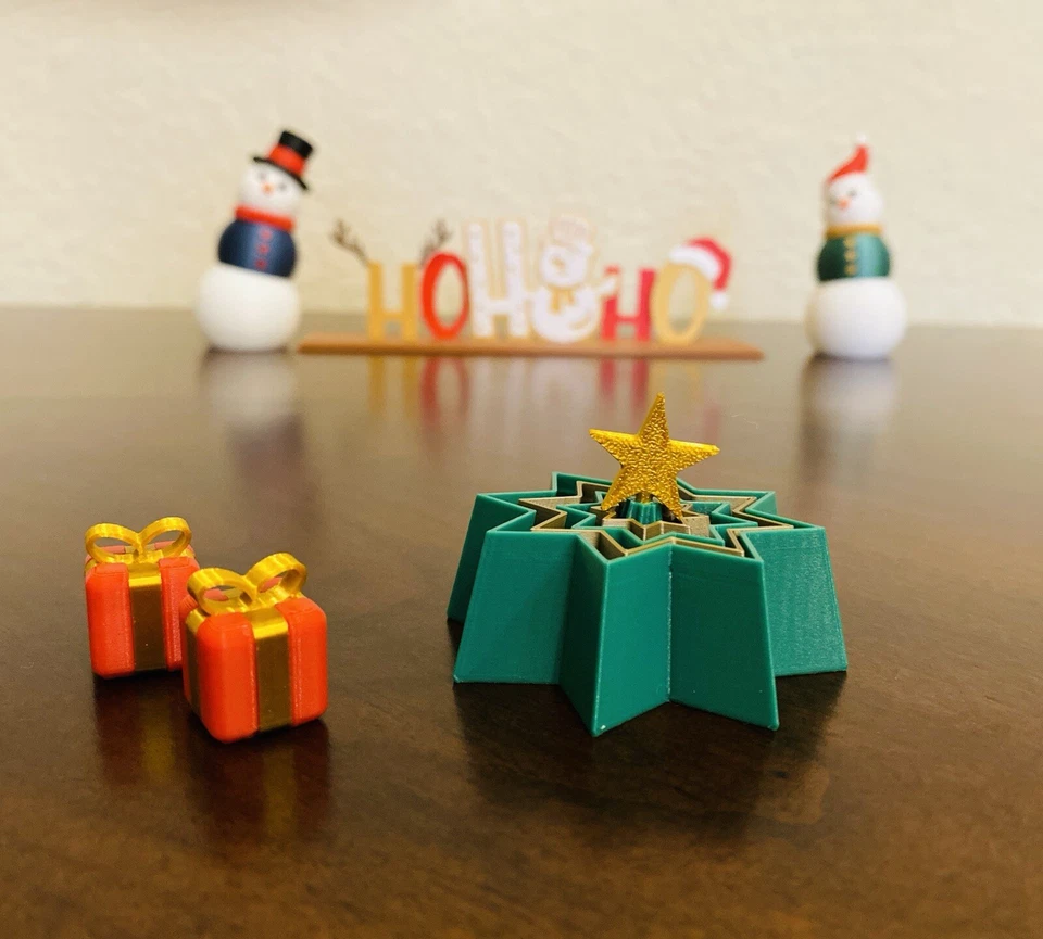 SET OF 3 Pop Up Christmas Tree Decoration Collapsible Fidget Toy Desk Decor - Image 4 of 4