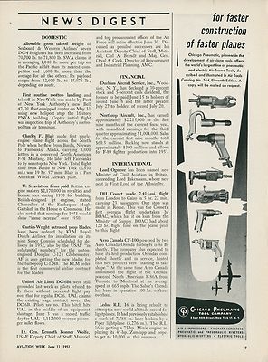 3 1951 Chicago Pneumatic Tool Co. Ads Air Tools Aviation Industry Drill Grinder